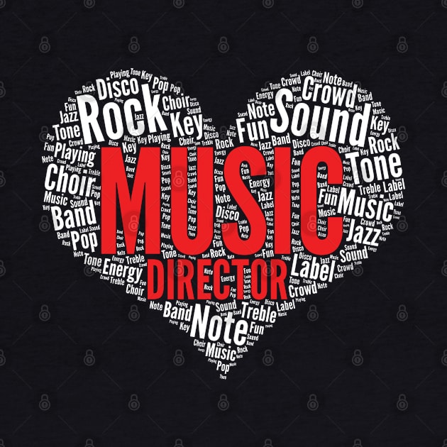 Music director Heart Shape Word Cloud product by theodoros20